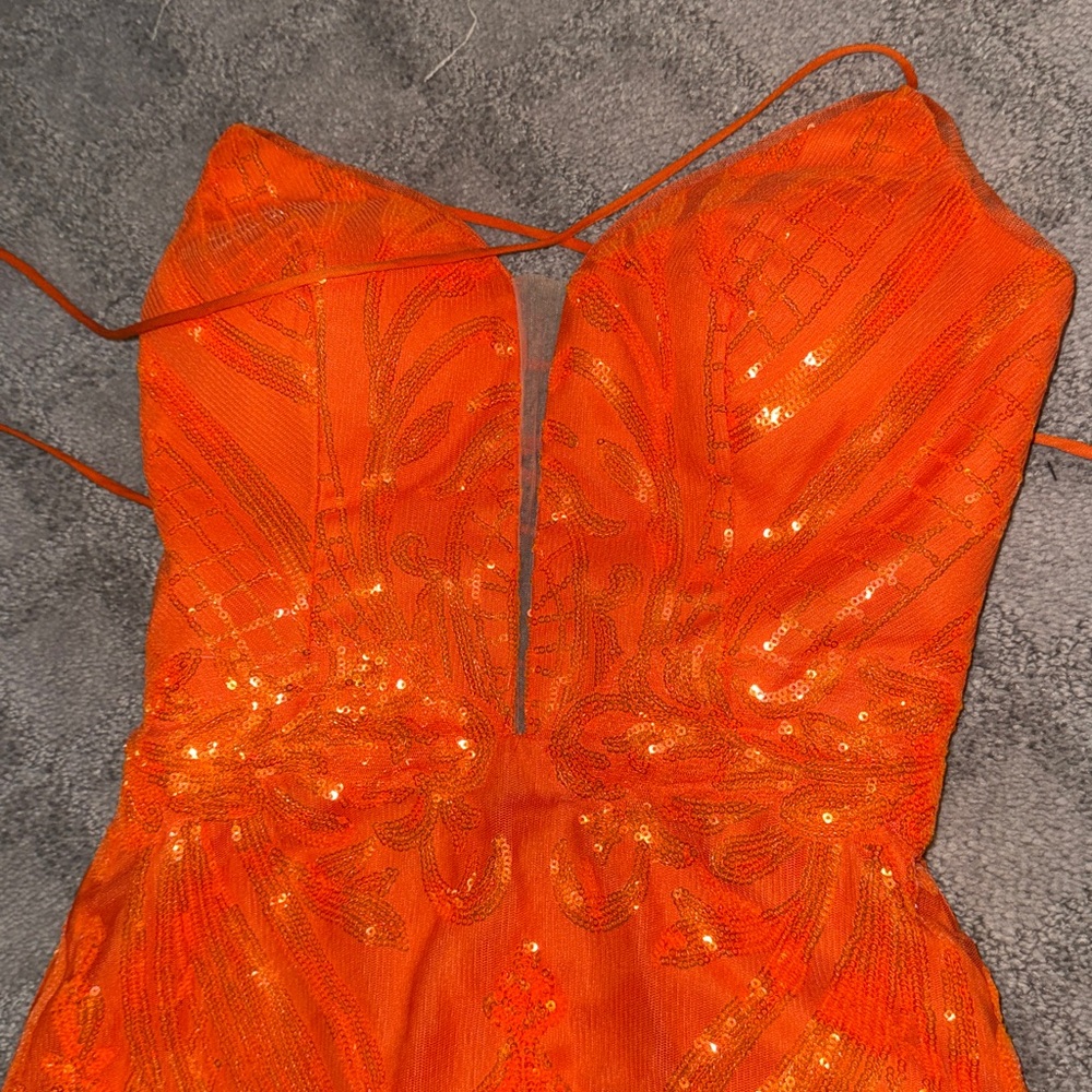 Vibrant Orange Women's Dress - Picture 7 of 7